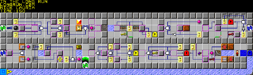 Thumbnail for a map of 114: IN THE LONG RUN for the PC game Chip's Challenge 2.