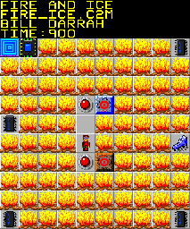 Thumbnail for a map of 122: FIRE AND ICE for the PC game Chip's Challenge 2.
