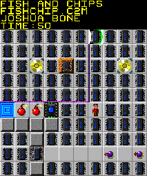 Thumbnail for a map of 142: FISH AND CHIPS for the PC game Chip's Challenge 2.
