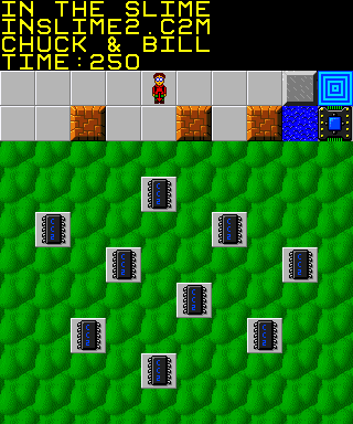 Thumbnail for a map of 156: IN THE SLIME for the PC game Chip's Challenge 2.