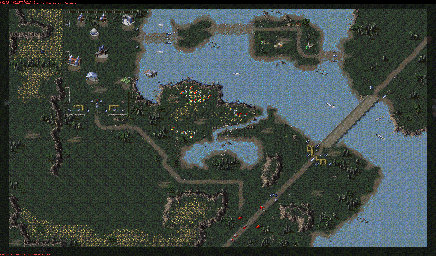 Thumbnail for a map of Soviet SCU06EA - Bridge Over The River Grotzny for the PC game Command & Conquer: Red Alert.