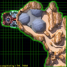 Thumbnail for a map of Mission 10: All Brains, No Brawn (In-Game Map) for the PC game Command & Conquer: Renegade.