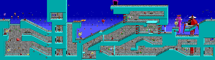 Thumbnail for a map of Level 13 for the PC game Commander Keen In "Aliens Ate My Baby Sitter!".
