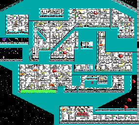 Thumbnail for a map of Level 16 for the PC game Commander Keen In "Aliens Ate My Baby Sitter!".