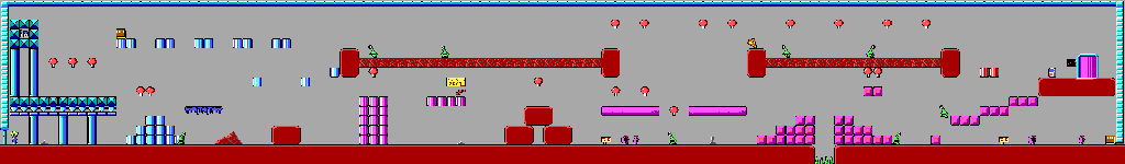 Thumbnail for a map of Level 01 for the PC game Commander Keen In "Invasion Of The Vorticons" - Episode One: Marooned On Mars.