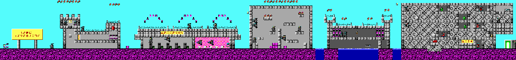 Thumbnail for a map of Level 14 for the PC game Commander Keen In "Invasion Of The Vorticons" - Episode Three: Keen Must Die!.