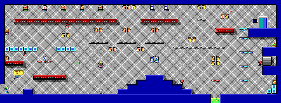 Thumbnail for a map of Level 01 for the PC game Commander Keen In "Invasion Of The Vorticons" - Episode Two: The Earth Explodes.