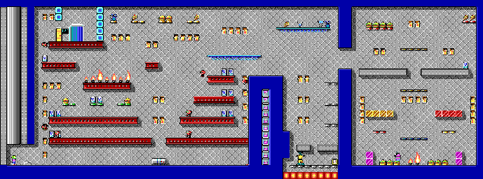 Thumbnail for a map of Level 02 for the PC game Commander Keen In "Invasion Of The Vorticons" - Episode Two: The Earth Explodes.
