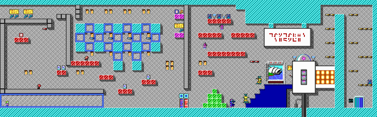 Thumbnail for a map of Level 07 for the PC game Commander Keen In "Invasion Of The Vorticons" - Episode Two: The Earth Explodes.