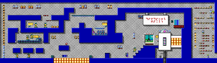 Thumbnail for a map of Level 11 for the PC game Commander Keen In "Invasion Of The Vorticons" - Episode Two: The Earth Explodes.
