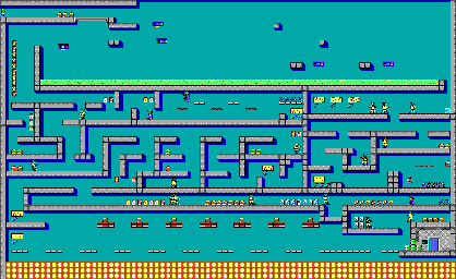 Thumbnail for a map of Level 12 for the PC game Commander Keen In "Invasion Of The Vorticons" - Episode Two: The Earth Explodes.
