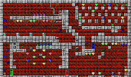 Thumbnail for a map of Episode 1 Level 10 for the PC game Crystal Caves.