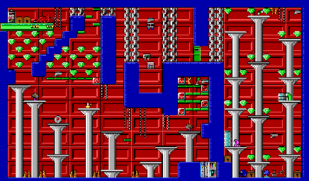 Thumbnail for a map of Episode 1 Level 12 for the PC game Crystal Caves.