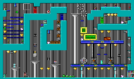 Thumbnail for a map of Episode 1 Level 2 for the PC game Crystal Caves.