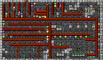 Thumbnail for a map of Episode 1 Level 3 for the PC game Crystal Caves.