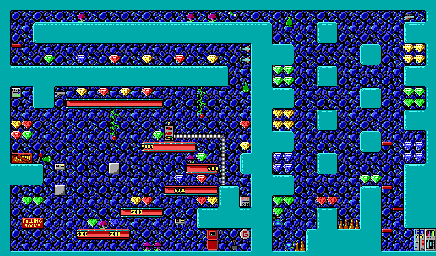 Thumbnail for a map of Episode 1 Level 5 for the PC game Crystal Caves.