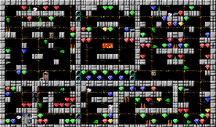 Thumbnail for a map of Episode 1 Level 6 for the PC game Crystal Caves.