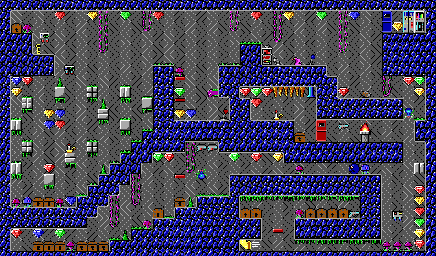 Thumbnail for a map of Episode 1 Level 7 for the PC game Crystal Caves.