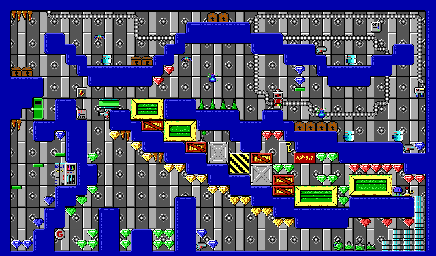 Thumbnail for a map of Episode 1 Level 8 for the PC game Crystal Caves.