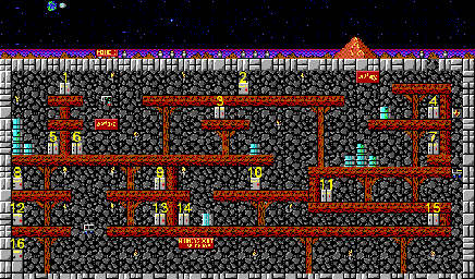 Thumbnail for a map of Episode 1 Main Level for the PC game Crystal Caves.