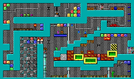 Thumbnail for a map of Episode 2 Level 1 for the PC game Crystal Caves.