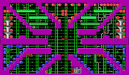 Thumbnail for a map of Episode 2 Level 12 for the PC game Crystal Caves.
