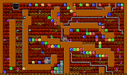 Thumbnail for a map of Episode 2 Level 13 for the PC game Crystal Caves.