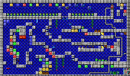 Thumbnail for a map of Episode 2 Level 14 for the PC game Crystal Caves.