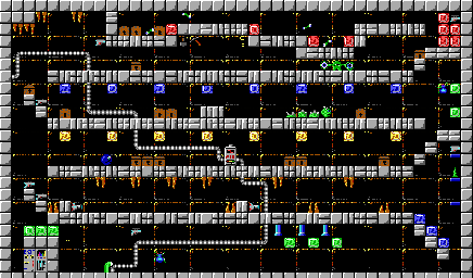 Thumbnail for a map of Episode 2 Level 4 for the PC game Crystal Caves.