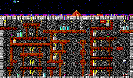 Thumbnail for a map of Episode 2 Main Level for the PC game Crystal Caves.