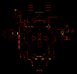 Thumbnail for a map of Episode 3 Map 5: Unholy Cathedral (Exits) for the PC game Doom.