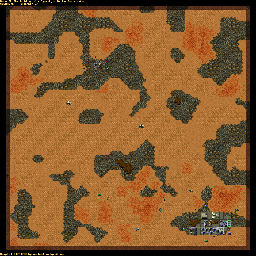 Thumbnail for a map of Harkonnen SCENH005 - 3A for the PC game Dune II: The Building Of A Dynasty.