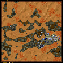 Thumbnail for a map of Harkonnen SCENH011 - 5A for the PC game Dune II: The Building Of A Dynasty.
