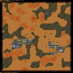 Thumbnail for a map of Harkonnen SCENH012 - 5B for the PC game Dune II: The Building Of A Dynasty.