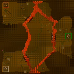 Thumbnail for a map of Multiplayer Cosy Corners (Unused) for the PC game Dungeon Keeper.
