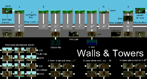 Thumbnail for a map of Walls & Towers for the PC game Elvira: Mistress Of The Dark.