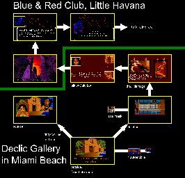 Thumbnail for a map of Declic Gallery, 2680 Collins Ave, Miami Beach & Red & Blue Club, Little Havana, Miami for the PC game Fascination.