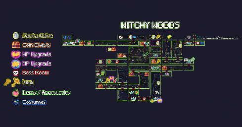 Thumbnail for a map of Witchy Woods (Guide) for the PC game FlipWitch: Forbidden Sex Hex.