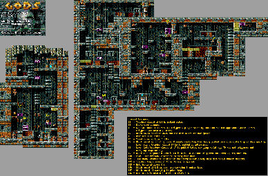 Thumbnail for a map of Level Four: The Underworld World One (VGA) for the PC game Gods.