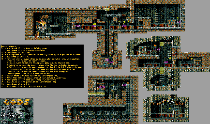 Thumbnail for a map of Level Four: The Underworld World Three (VGA) for the PC game Gods.