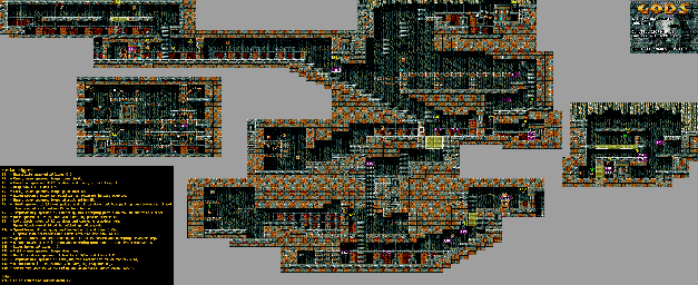 Thumbnail for a map of Level Four: The Underworld World Two (VGA) for the PC game Gods.