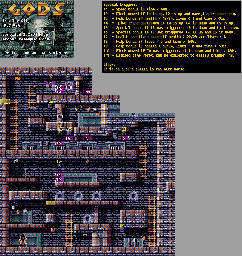 Thumbnail for a map of Level One: The City World One (VGA) for the PC game Gods.