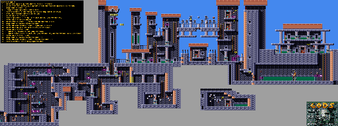 Thumbnail for a map of Level One: The City World Three (VGA) for the PC game Gods.