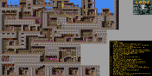 Thumbnail for a map of Level Three: The Labyrinth World One (VGA) for the PC game Gods.