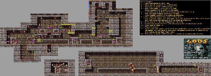 Thumbnail for a map of Level Three: The Labyrinth World Three (VGA) for the PC game Gods.