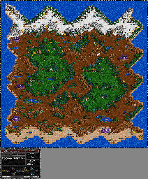 Thumbnail for a map of Archibald's Campaign Scenario 9: The Crown for the PC game Heroes Of Might And Magic II.