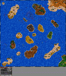 Thumbnail for a map of Voyage Home Scenario 2: Pirate Isles for the PC game Heroes Of Might And Magic II.