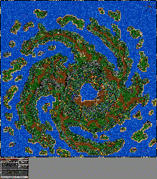 Thumbnail for a map of Wizard's Isle Scenario 4: Fount Of Wizardry for the PC game Heroes Of Might And Magic II.
