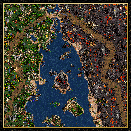 Thumbnail for a map of Armageddon's Blade - E: Return Of The King for the PC game Heroes Of Might And Magic III.