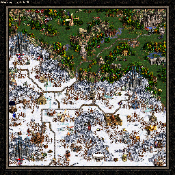 Thumbnail for a map of The Shadow Of Death Birth Of A Barbarian - E: Returning To Bracada for the PC game Heroes Of Might And Magic III.